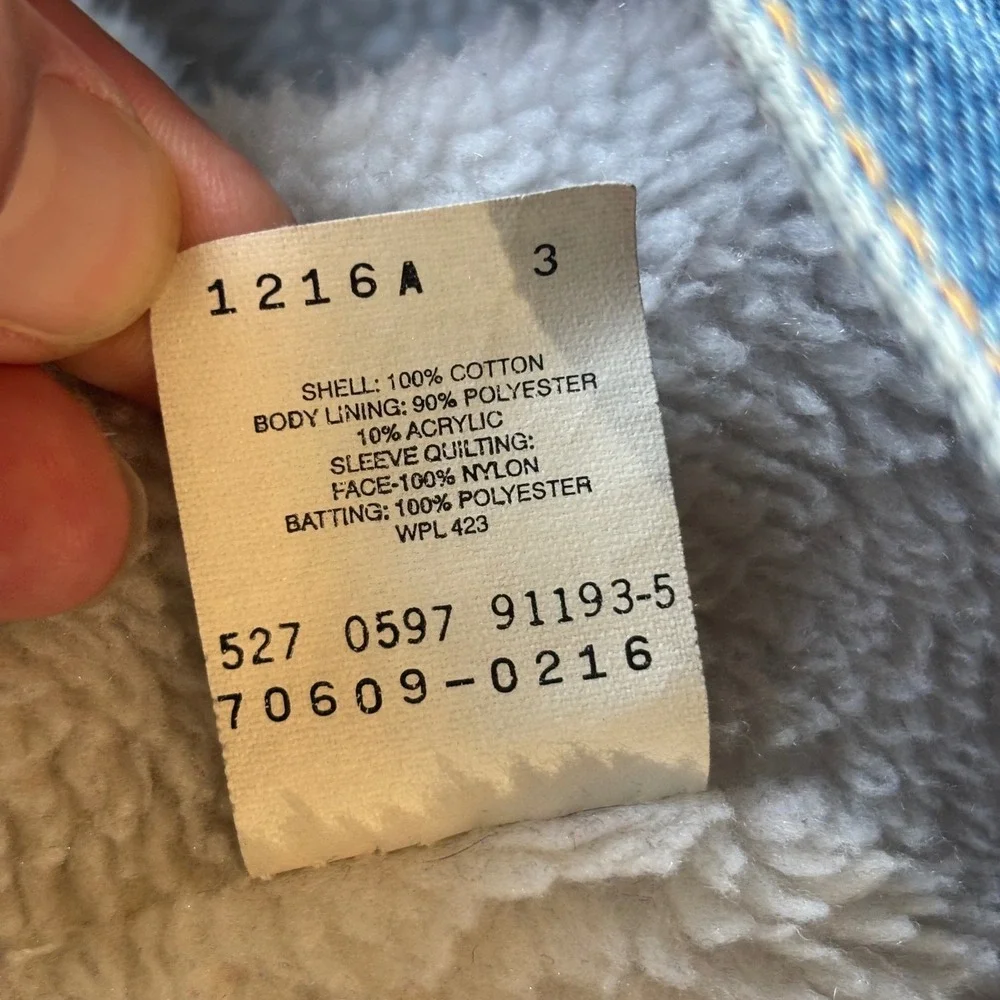 Vintage 90's Levis Sherpa Lined Trucker Jacket Blue Denim Made in USA XL